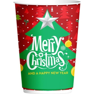 Intertan SA Papierový pohár Vianoce Christmas O90 mm 12oz, 330 ml Typ B- Č