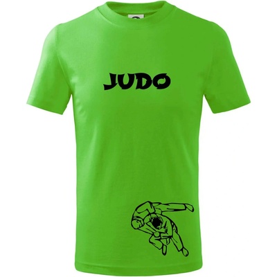 Judo nápis + postavy tričko detské Apple Green