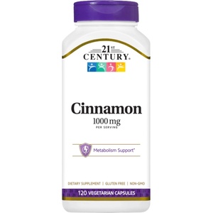 21st Century Cinnamon, 1000 mg, 120 капсули, 21st Century (9112)