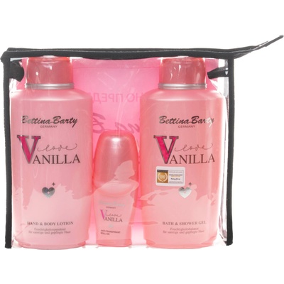 Bettina Barty Love Vanilla Комплект - Лосион, Душ гел и Рол-он, 2 х 500 + 50 ml + Несесер