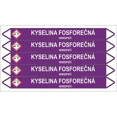 Značení potrubí, kyselina fosforečná,5 ks, 150 × 12 mm PZ 007068