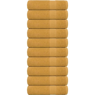 vidaXL Кърпи за ръце FROGN 10 бр. Златни 50x100 см 360 г/м2 (136808)