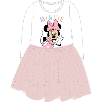 Minnie Mouse licencie Dievčenské šaty Minnie Mouse biela ružová Biela