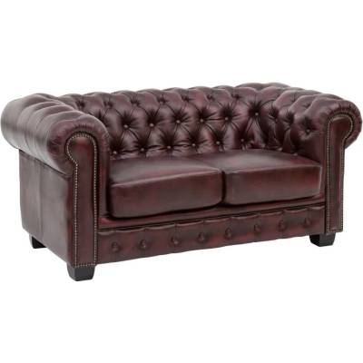 SOB Nábytek Chesterfield 2místná červená pravá kůže F0A00000370W