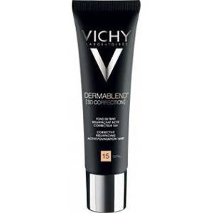 Vichy Коригиращ фон дьо тен за изглаждане повърхността на кожата, 16ч. опал , Vichy Dermablend 3D Correction SPF25 15 Opal 30ml