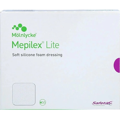 Mepilex Lite Obväz silikónový 15 x 15 cm mäkký, krytie na rany 5 ks