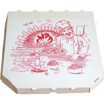 DEKOS Krabice na pizzu 33x33x3cm mvl bílá s potiskem Kuchař