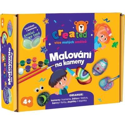 Malování na kameny/oblázky svítící ve tmě s barvami se štětci