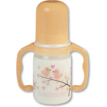 Baby-Nova Пластмасово шише с дръжки Baby Nova РР - 125 ml, оранжево (46003)