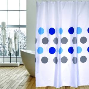 MSV ЗАВЕСА ЗА БАНЯ polyester 180х200 СИНИ КРЪГОВЕ (149563)