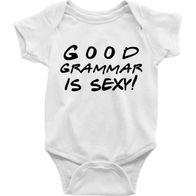Good grammar is sexy Body dojčenské s krátkym rukávom biela