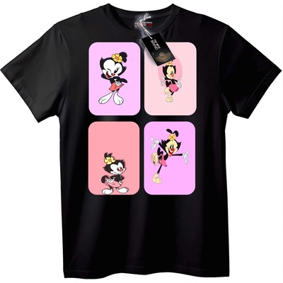 NOONEBRAND Тениска с Мини Маус в 4 квадрата - 3XL, Black