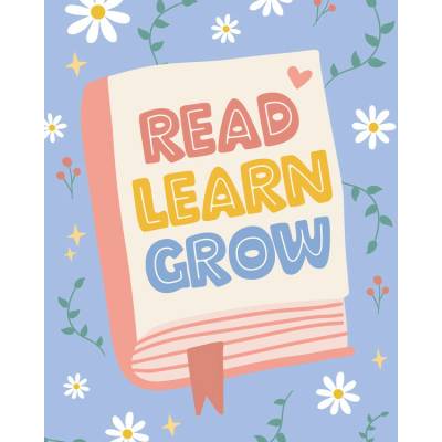 Plagát, Obraz - Read Learn Grow Book, KsanaKalpa, 30 × 40 cm
