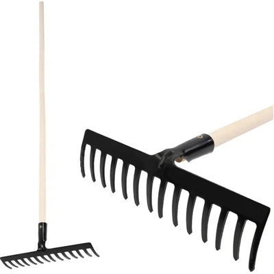 Hrable záhradne Strend Pro Premium R-606, 14 zubé, kované, drevená násada