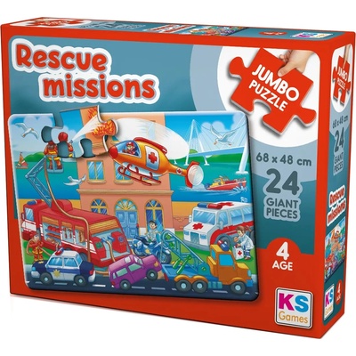 KS Games Пъзел KS Games от 24 XXL части - Спасителни мисии (JP31009)