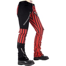 Black Pistol kalhoty gothic Freak Pants Stripe Black/Red