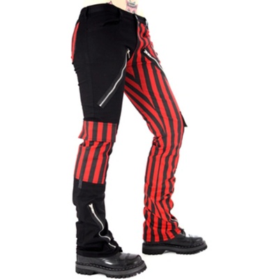 Black Pistol kalhoty gothic Freak Pants Stripe Black/Red