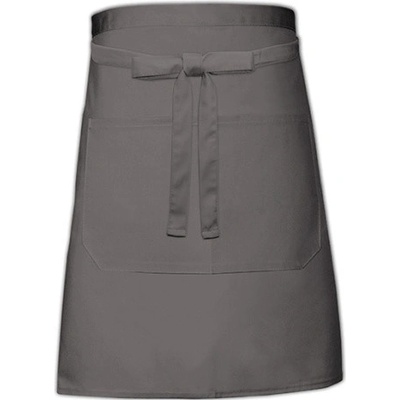 Link Kitchen Wear Pekárska zástera s vreckom X964T Dark Grey Pantone 431 90 x 50 cm