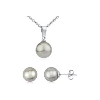Súprava perlový šperkov pre ženy z chirurgickej ocele náušnice a náhrdelník KMMS38459