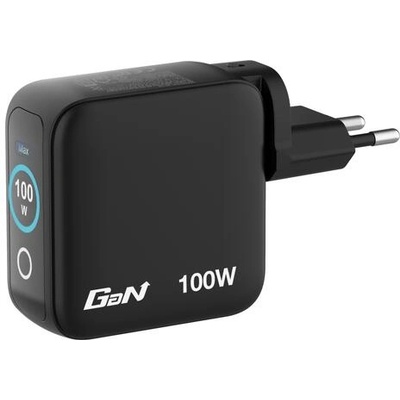 Verbatim Mini GaN зарядно 100W с дисплей, 2x USB-C, 1x USB-A (30239)