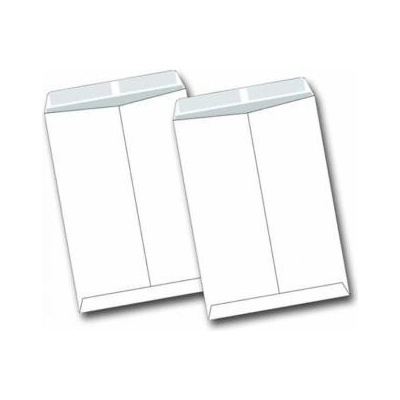 Obchodná taška B4, 250 x 353mm, biela, Krpa, s krížovým dnom, s krycou páskou