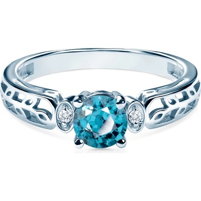 SAVICKI Годежен пръстен Savicki: бяло злато, топаз, диаманти