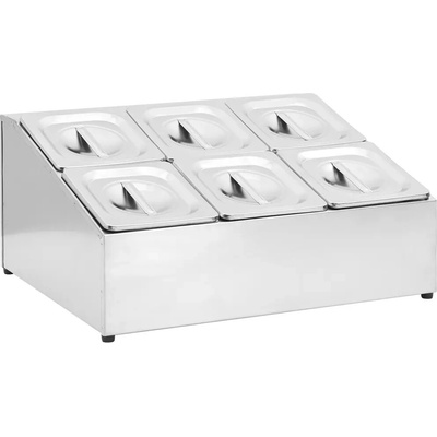 Nástavba na gastronádoby pro 6 GN 1/6 nádob nerezová ocel