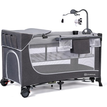 KinderKraft LEODY FULL 2022 сгъваемa кошара с аксесоари сива (NEW023304)