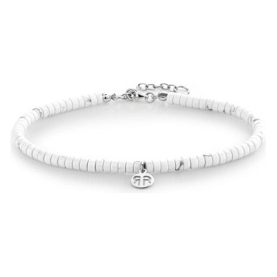 Rebel & Rose dámský náramek na nohu Slices Virgin White 4 mm RR-AK006-S-S