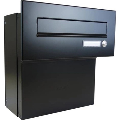 DOLS F-041 ČD-2 RAL9005 - poštová schránka na zamurovanie, s menovkou a zvončekovým tlačidlom, čierna