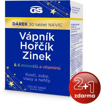 GS Vápník Hořčík Zinek 130+30 tablet 2023