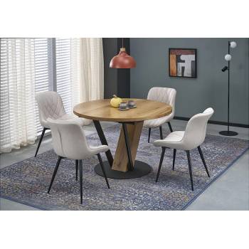 Halmar Кръгла трапезна маса fanis черно / дъб натурален