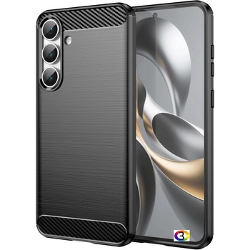 Samsung Galaxy S25 FE Удароустойчив Carbon Fiber Калъф и Протектор