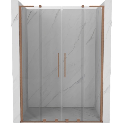 Mexen Velar L Duo плъзгащи се душ врати 150 см, прозрачни, четкана мед - 871-150-003-02-65 (871-150-003-02-65)