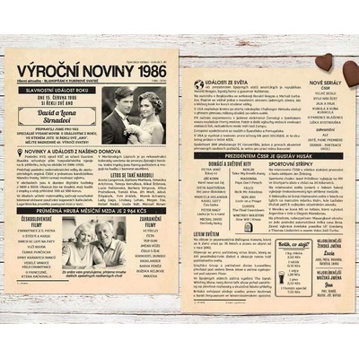 Dárek k rubínové svatbě: Noviny k výročí svatby 1986