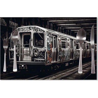Sablio Prestieranie Mestské metro s graffiti 40x30cm