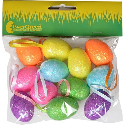 Vajíčka s glitrem x 12 ks, výška 4 cm 380205 – Zboží Mobilmania