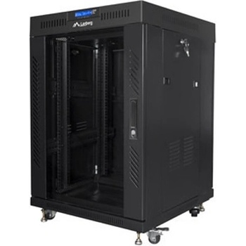 Lanberg Комуникационен шкаф Lanberg FF01-6615-12BL, 19", 15U, 92.2 x 60 x 60 cm, товароносимост до 1200кг, черен (FF01-6615-12BL)