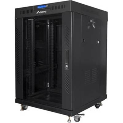 Lanberg Комуникационен шкаф Lanberg FF01-6615-12BL, 19", 15U, 92.2 x 60 x 60 cm, товароносимост до 1200кг, черен (FF01-6615-12BL)