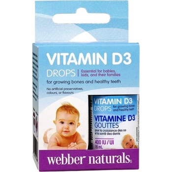 Image 1 of Webber Naturals Vitamin D3 Drops 400 IU [15 мл]