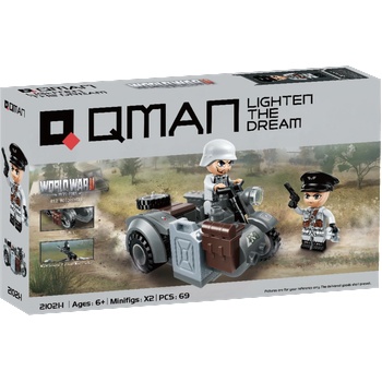 Qman Конструктор, Qman, Военен мотоциклет R12, 69 части (Q21021-1)