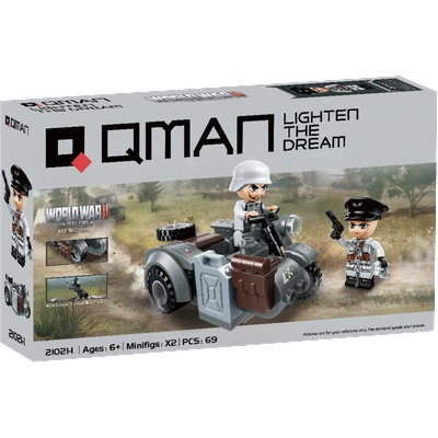 Qman Конструктор, Qman, Военен мотоциклет R12, 69 части (Q21021-1)