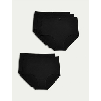 Marks & Spencer Памучни бикини с талия от Lycra®, 5 бр. в опаковка Marks & Spencer черни Marks & Spencer | Cheren | ЖЕНИ | S