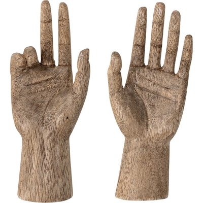 Bloomingville Комплект от 2 статуетки от мангово дърво Деко, височина 13 см Teis - Bloomingville (82050229)