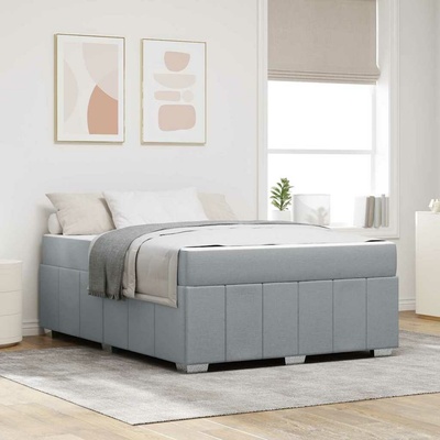 zahrada-XL 3398286 Rám postele s matrací Světle šedá textil