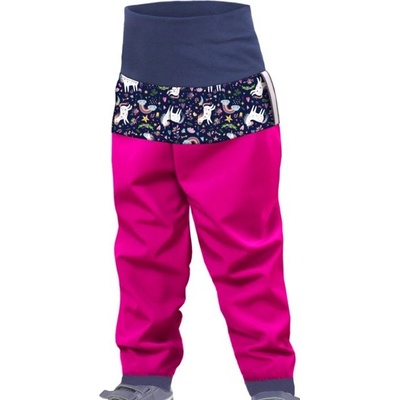 Unuo batolecí letní softshellové kalhoty Jednorožci fuchsiová