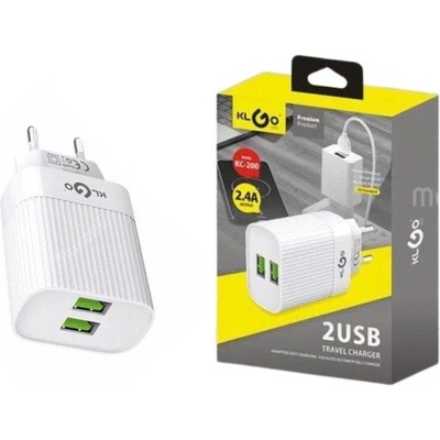 PhoneCharger Адаптер/Зарядно за смартфон KLGO Premium Quality 2xUSB, 2.4A - PhoneCharger (SN6536165361)