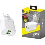 PhoneCharger Адаптер/Зарядно за смартфон KLGO Premium Quality 2xUSB, 2.4A - PhoneCharger (SN6536165361)