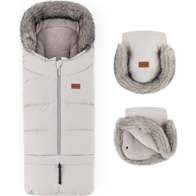 Petite&Mars zimný set: fusak Arctic 4v1 + rukavice Furry champagne shower