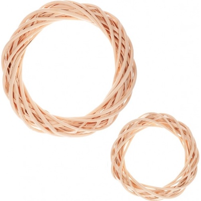 Sada 2 ks vencov z prútia, farba žltá, pr. 30 a 20 cm